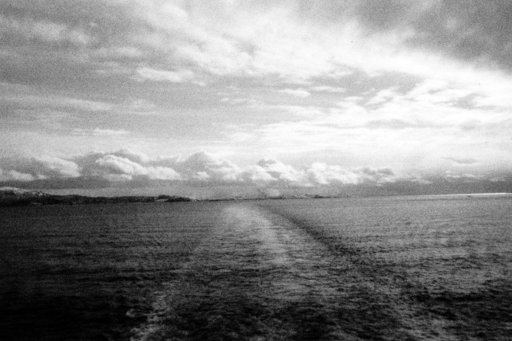 Wake from boat