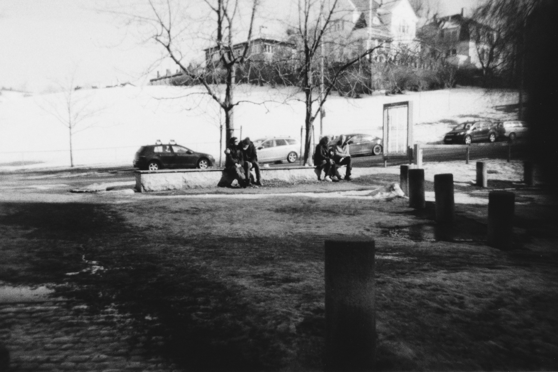 People sat in the sun