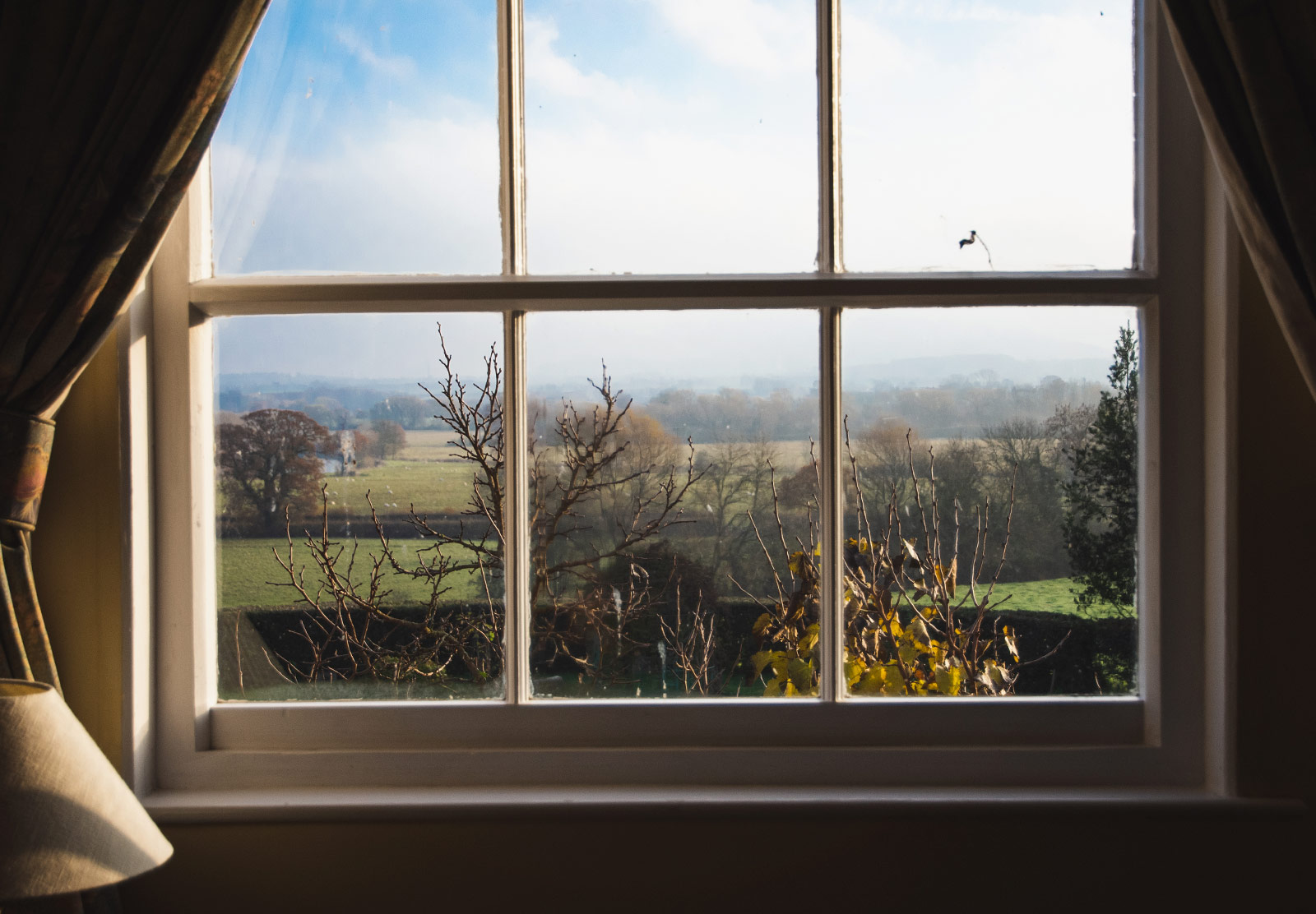 Rural view through window