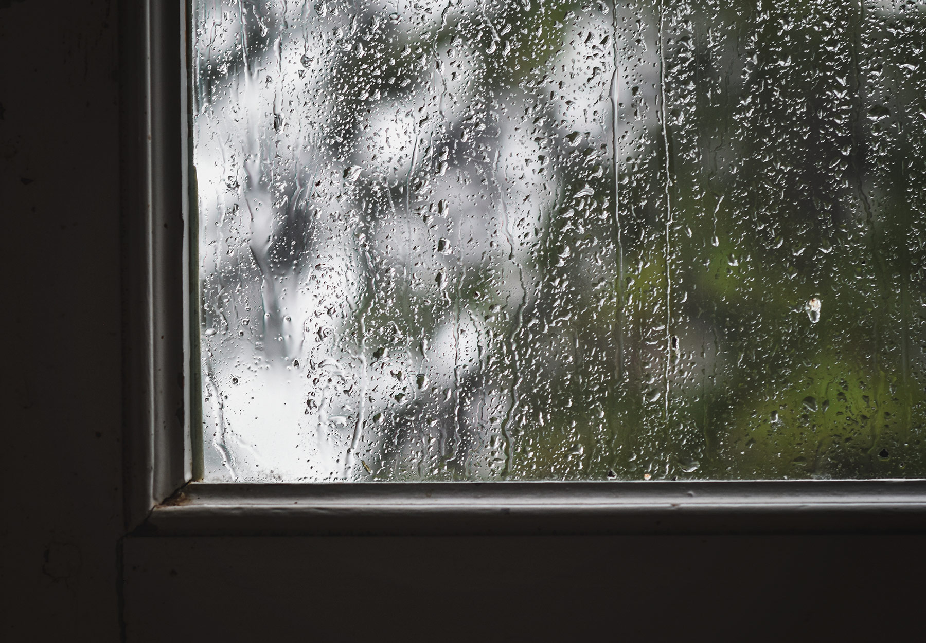 Rain on window