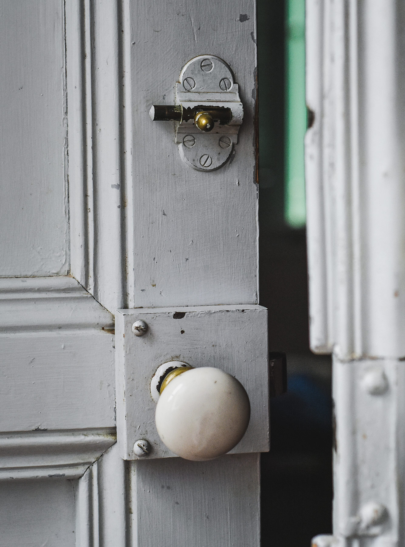 Painted wooden door