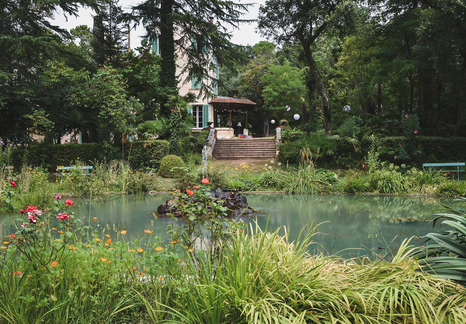 View over pond
