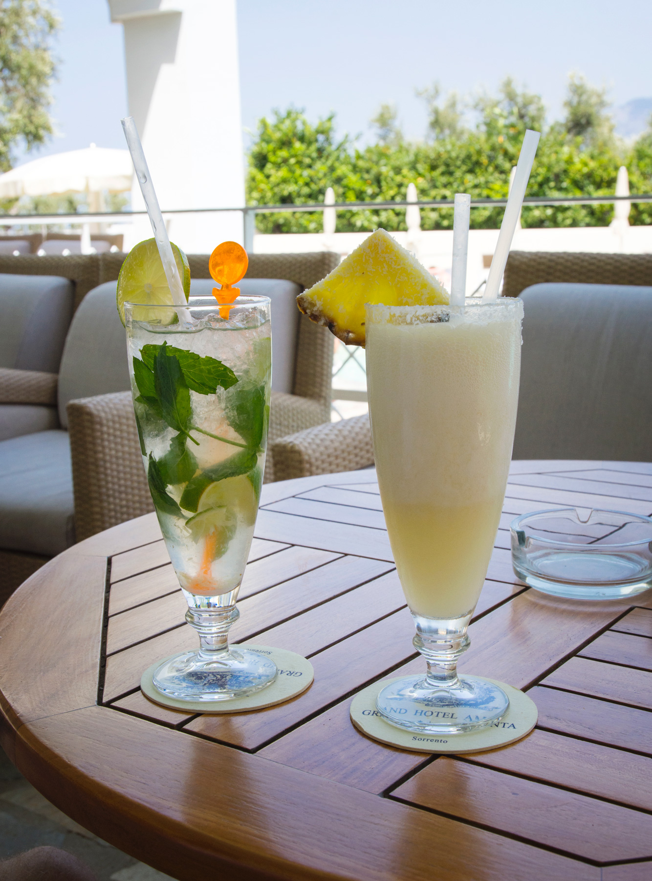 Cocktails on table