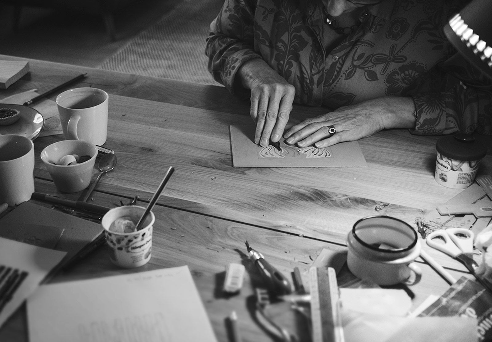 Woman carving