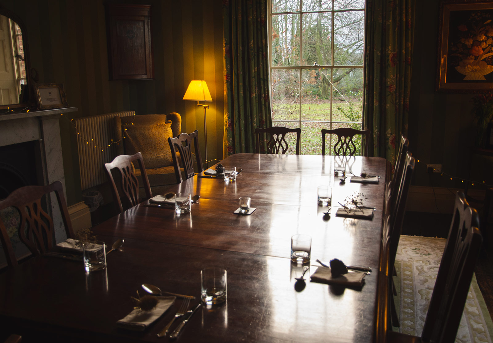 Table in front of window