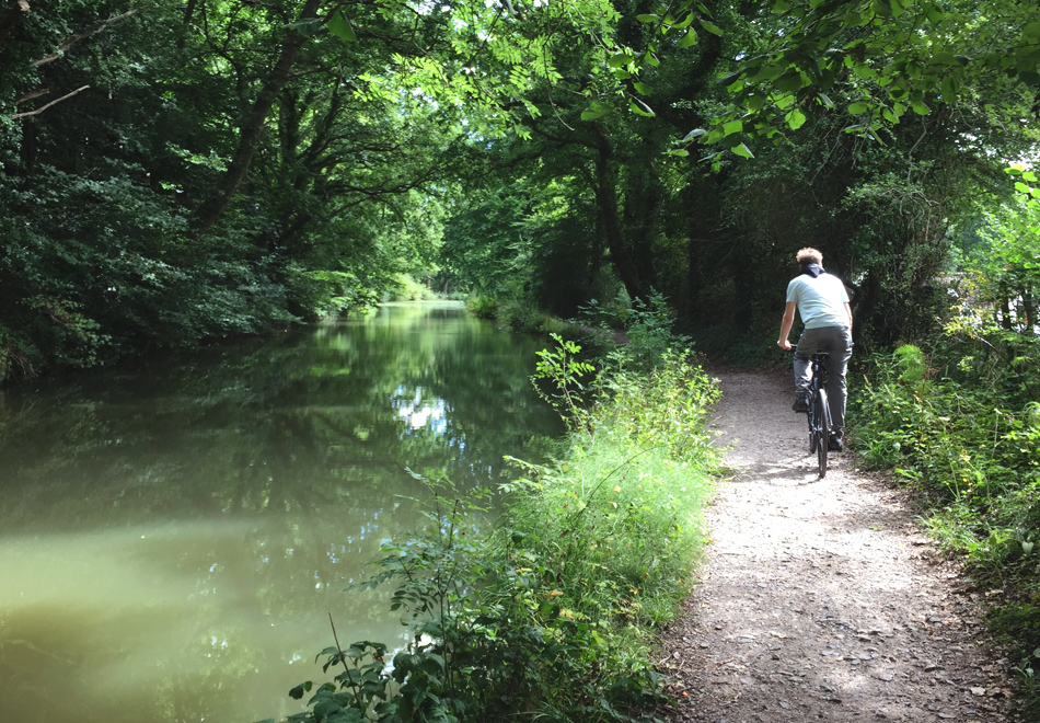 Cycling along a canal