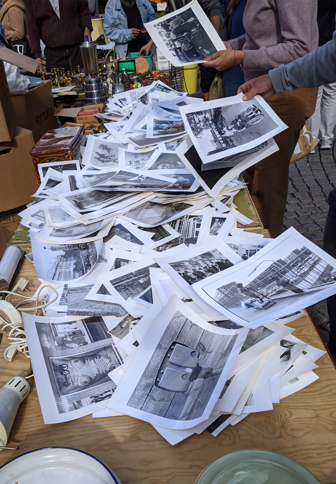 Photos on a table