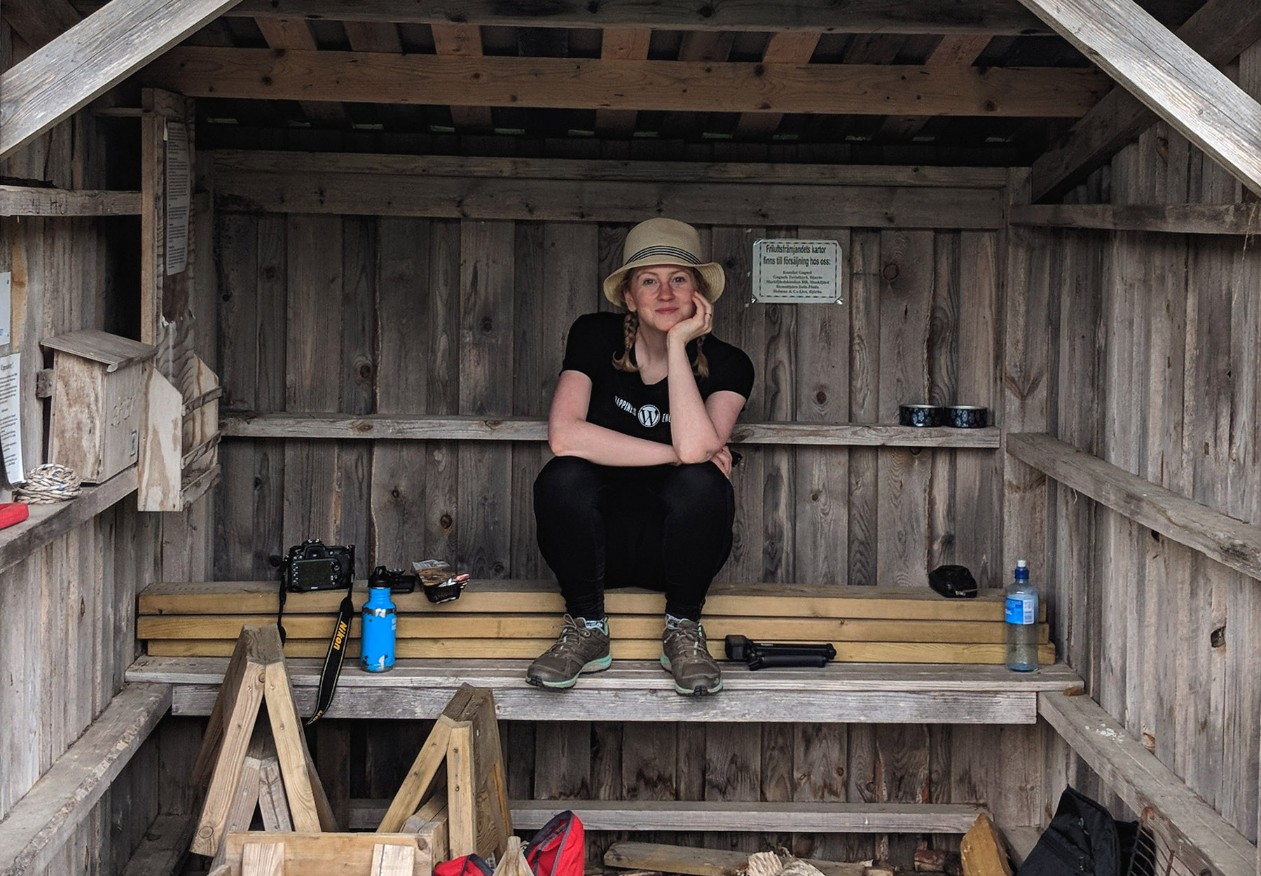 Me inside cabin