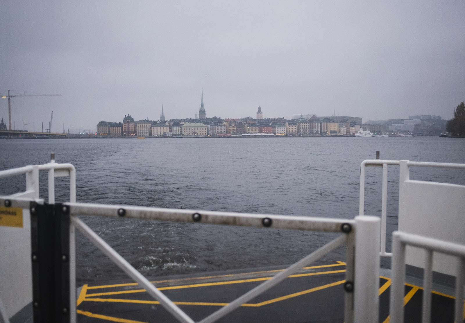 Shoreline with old buildings