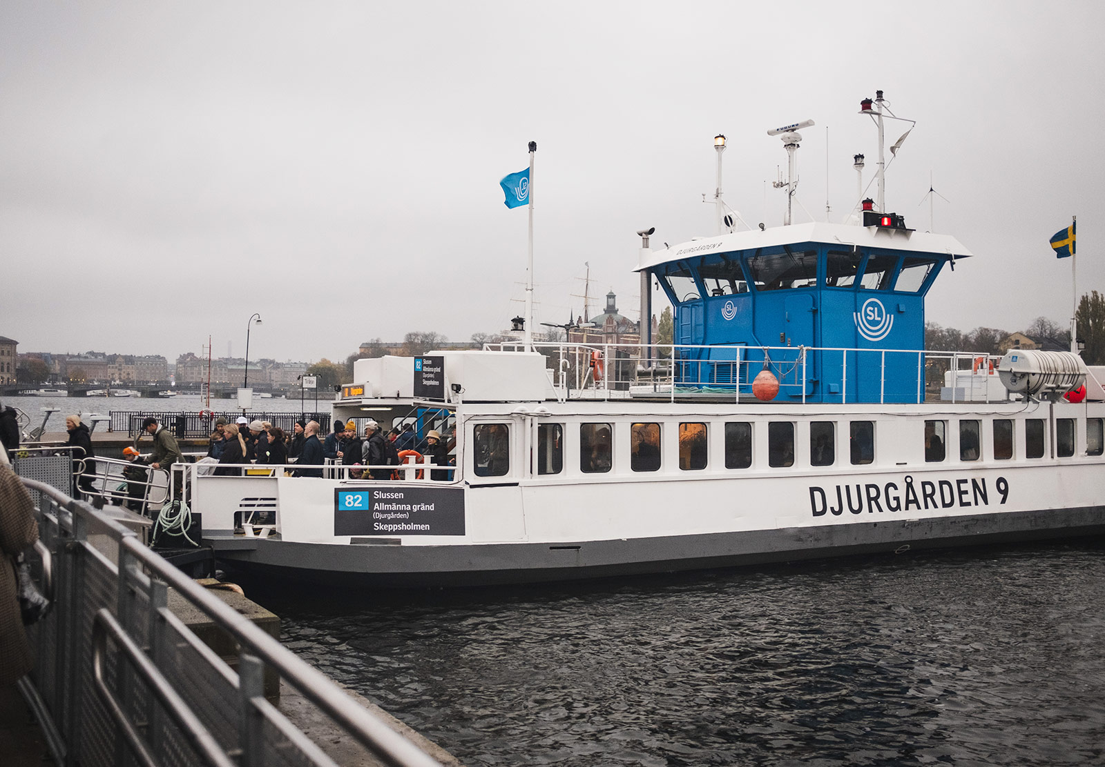 People boarding ferry