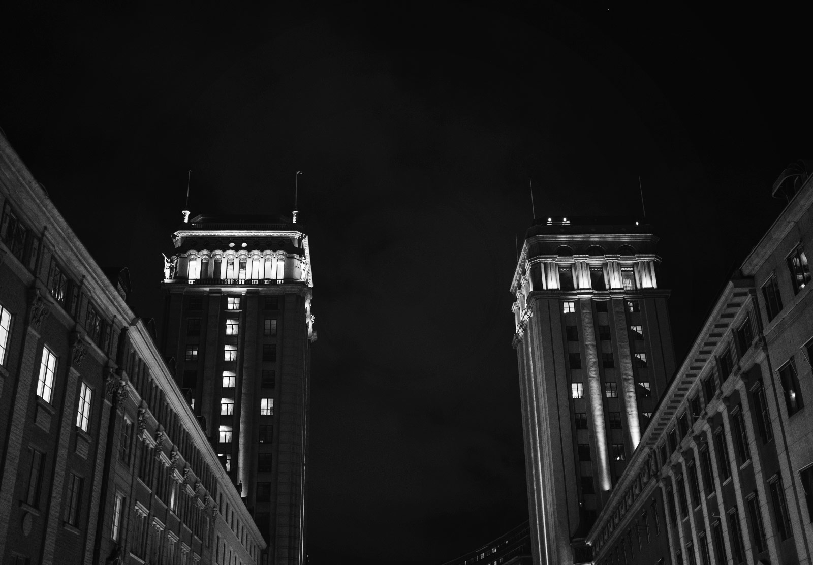 Towers at night