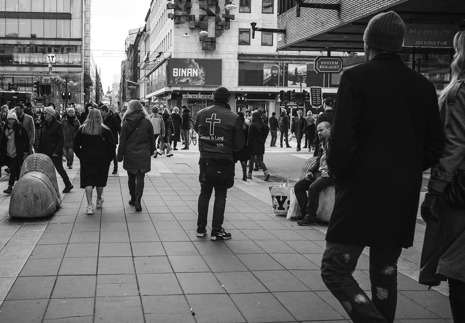 Man in Jesus jacket