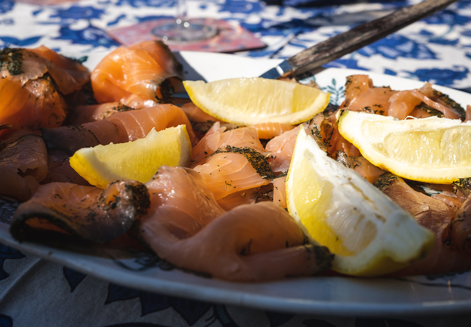 Plate of smoked salmon