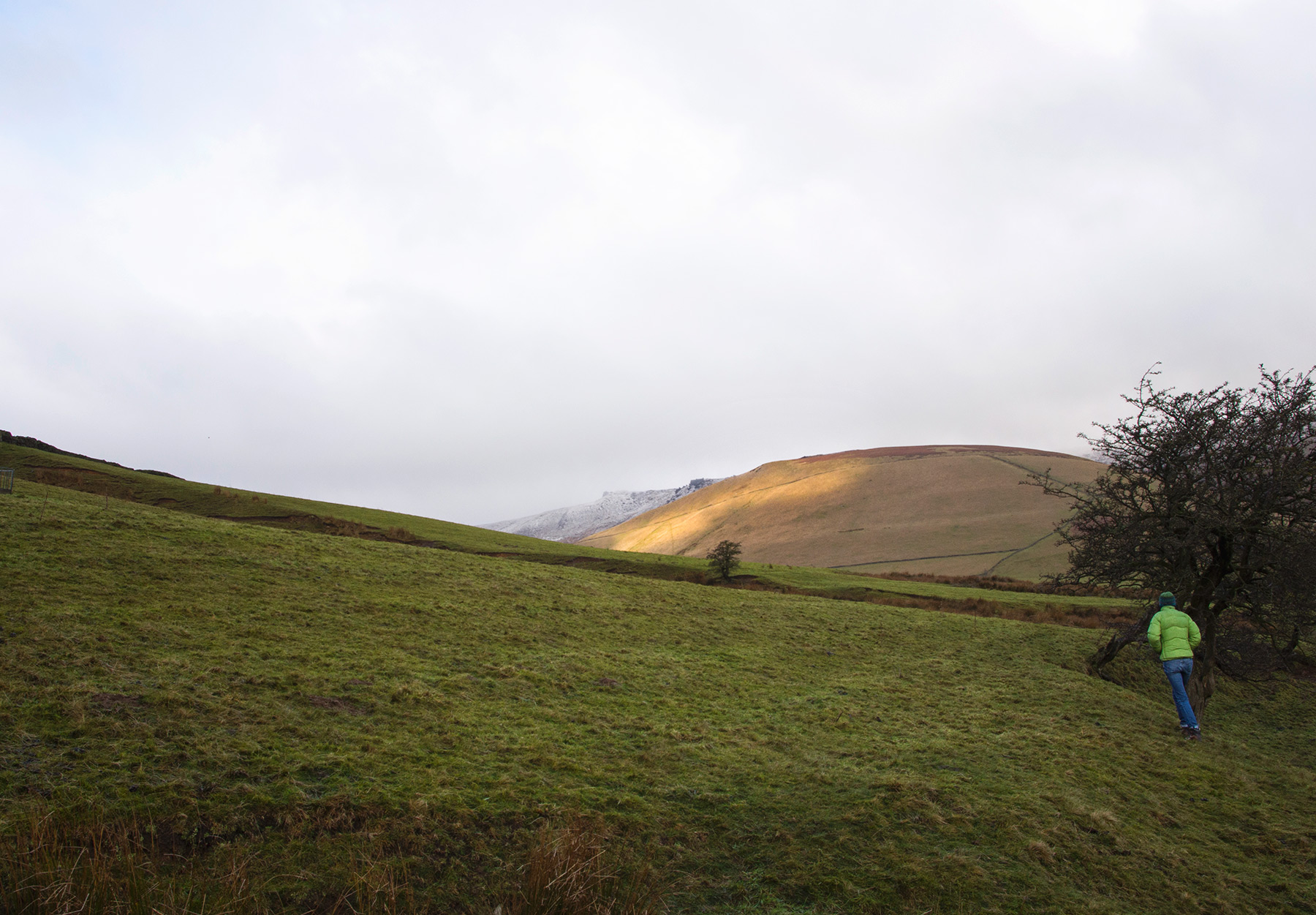 Light shining on hill