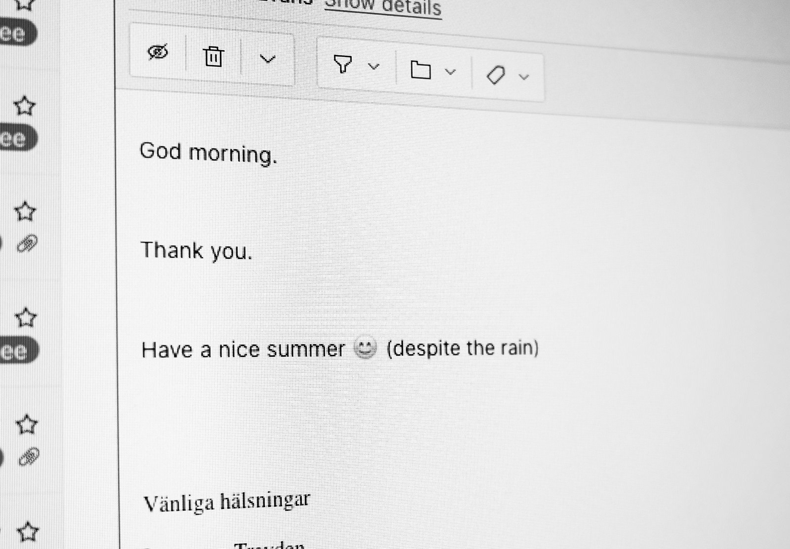 Email text
