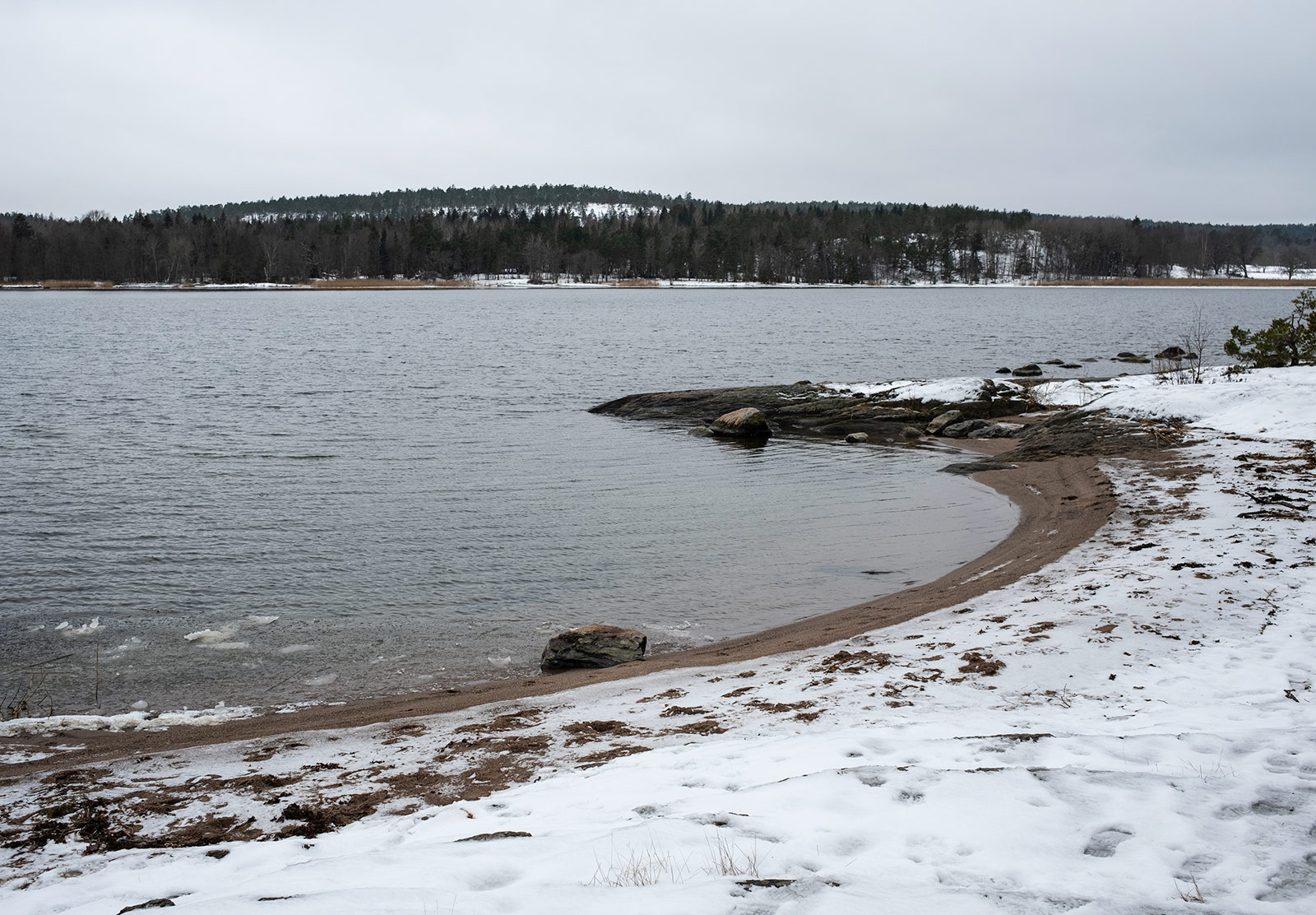 Snow covered sand