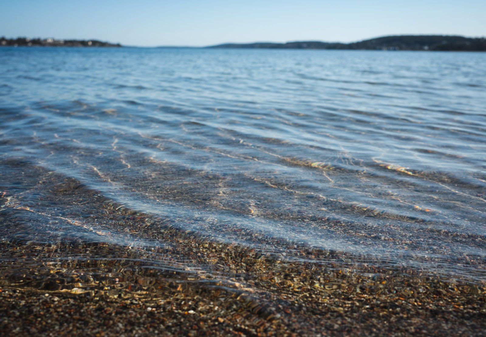 Ripples of blue water