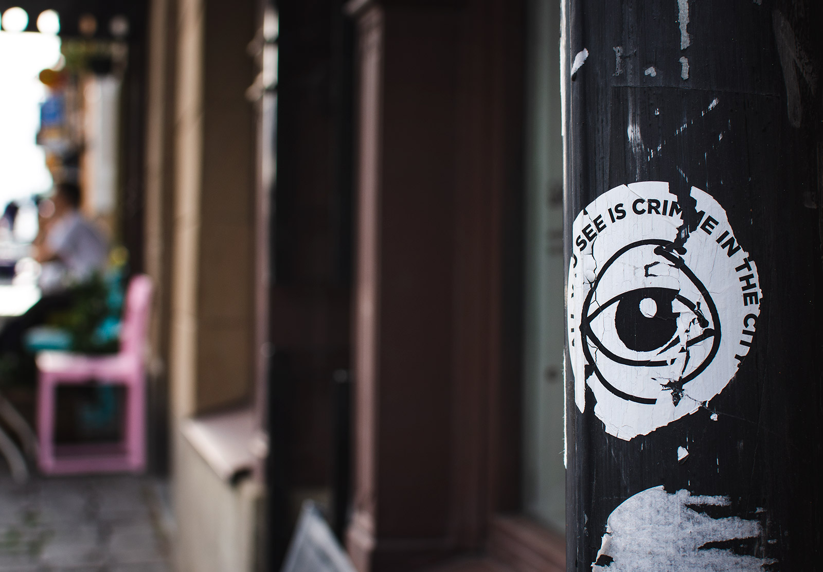 Sticker on lampost