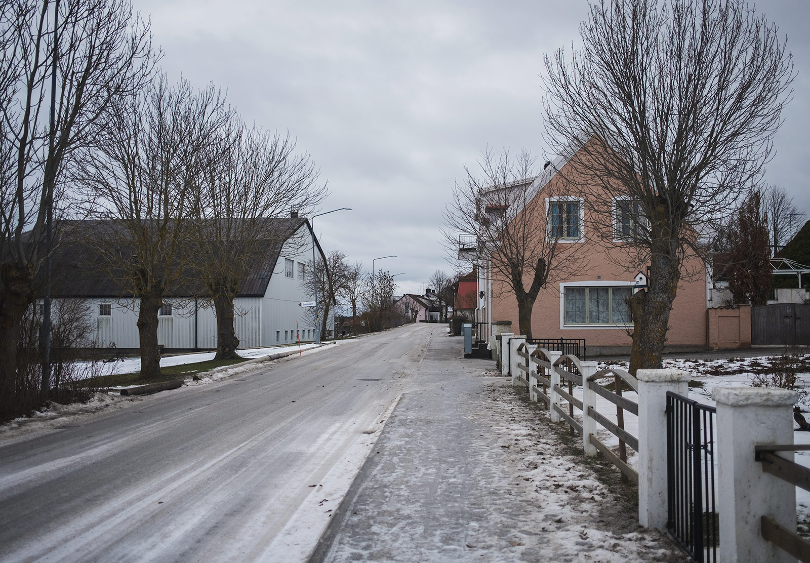 Street lined with colourful houses