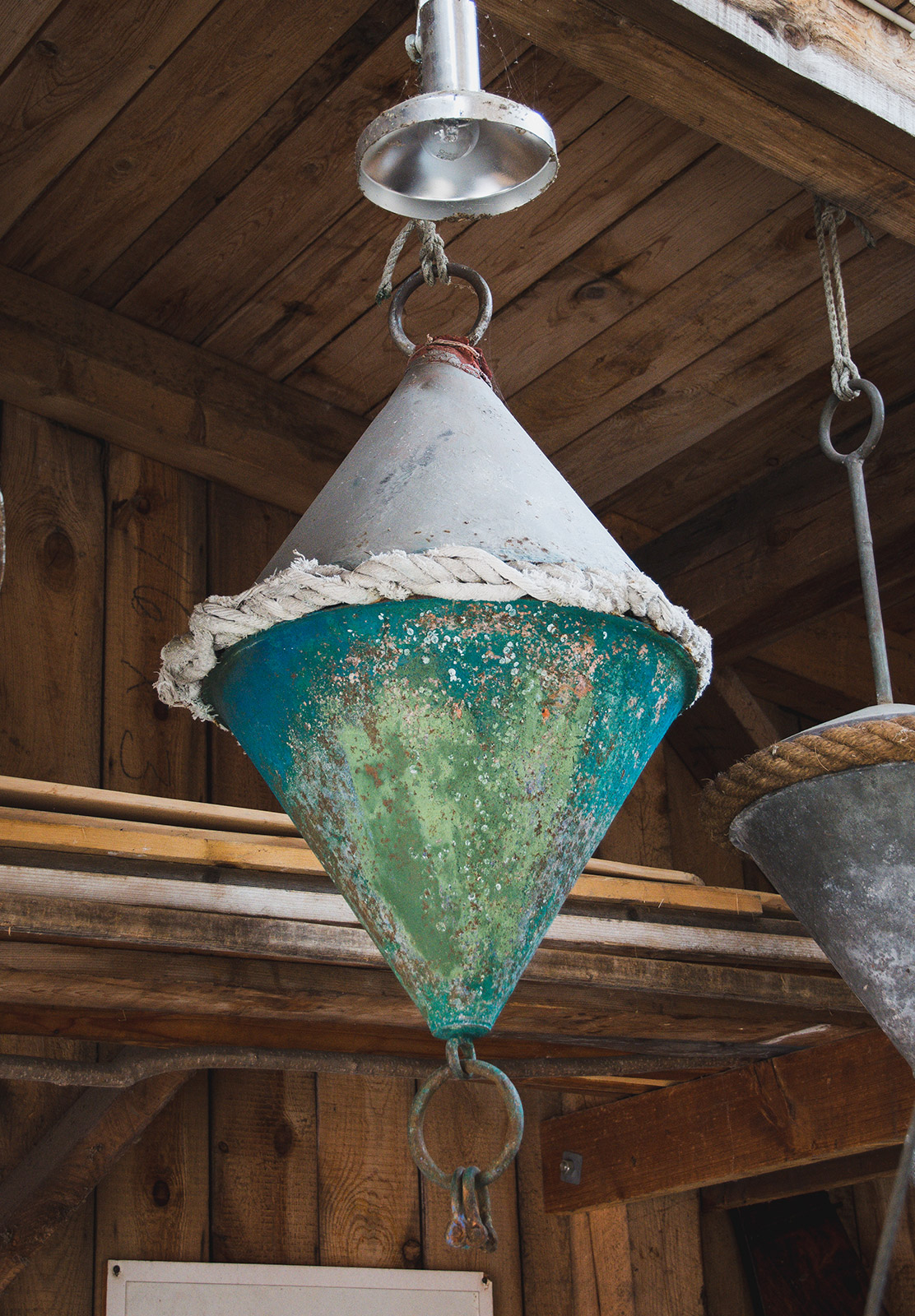 Old green buoy