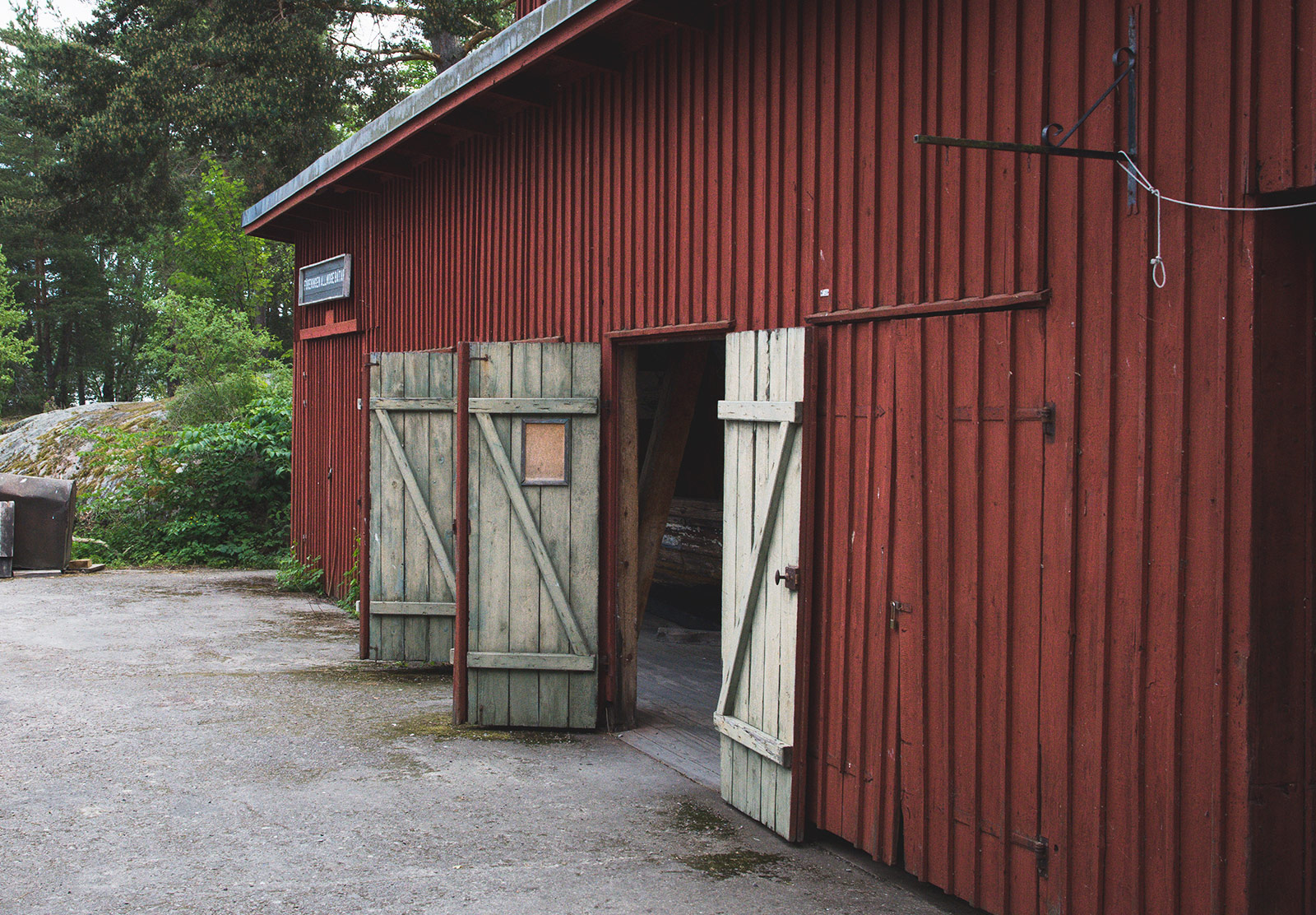 Red wooden building