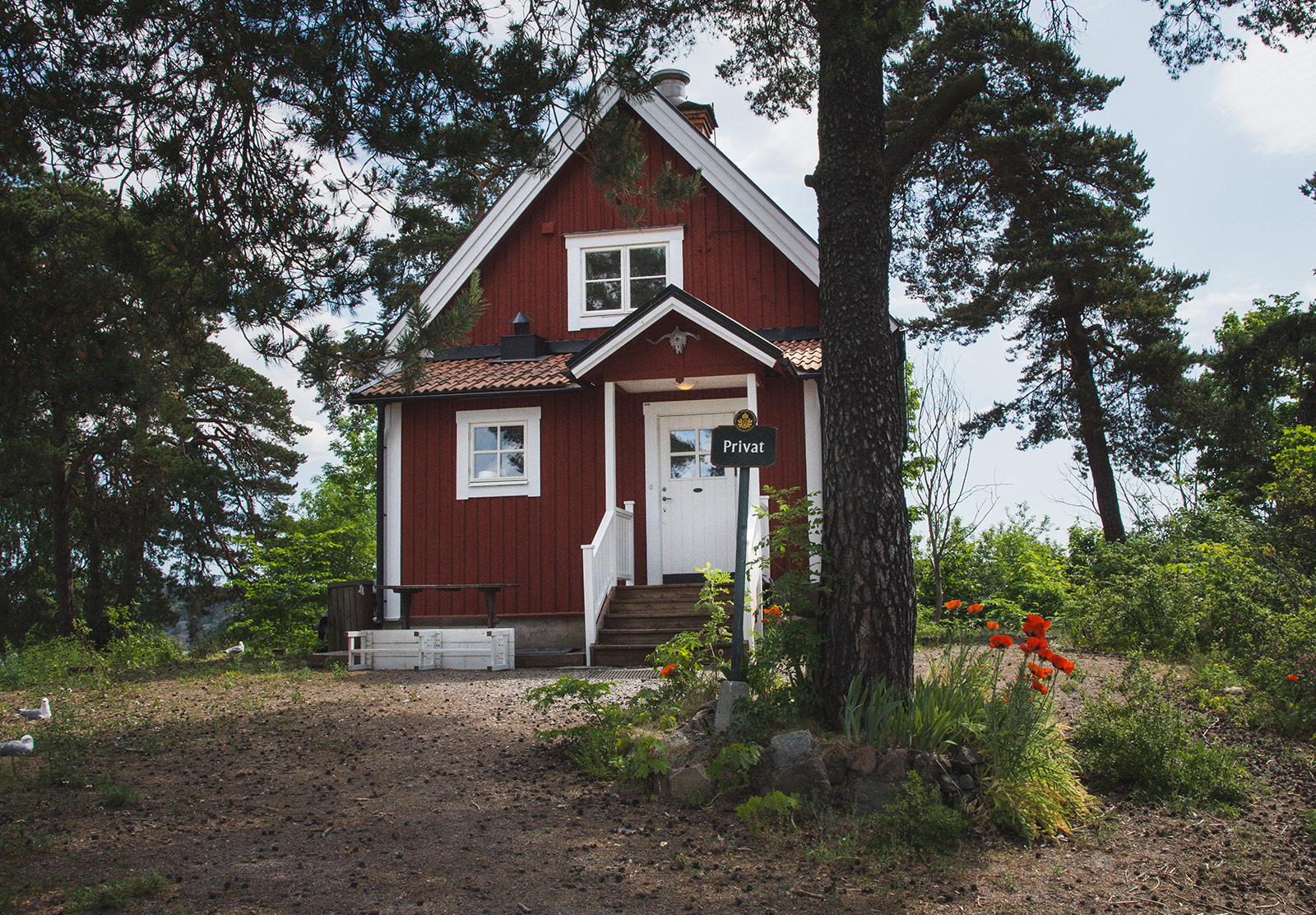 Red wooden house