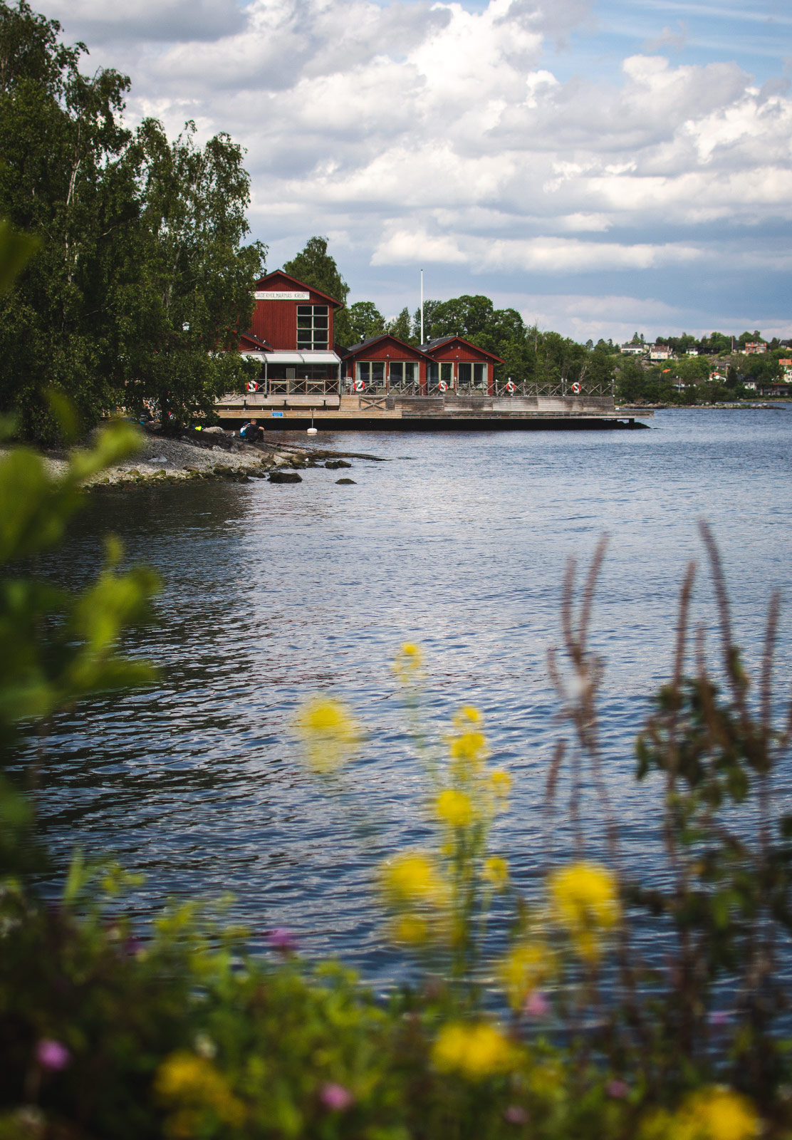 Red wooden buildings