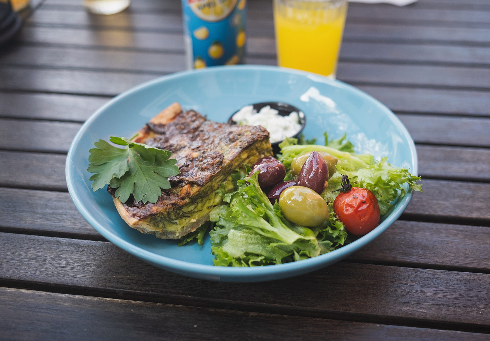 Pie and salad