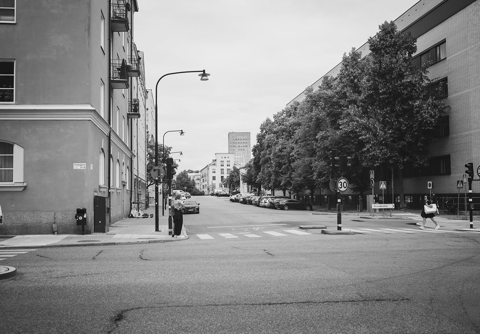 Empty city street