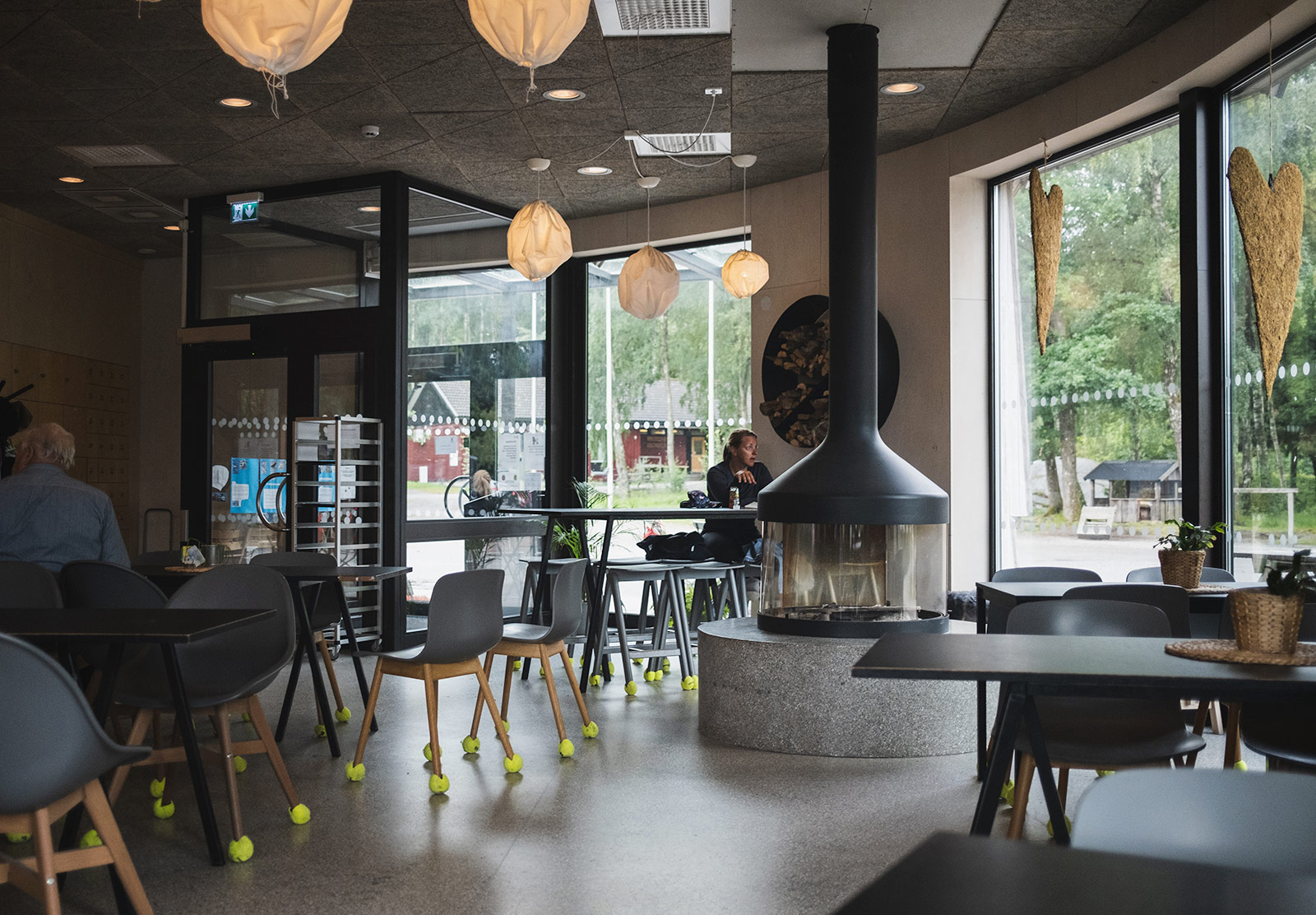 Chairs inside café