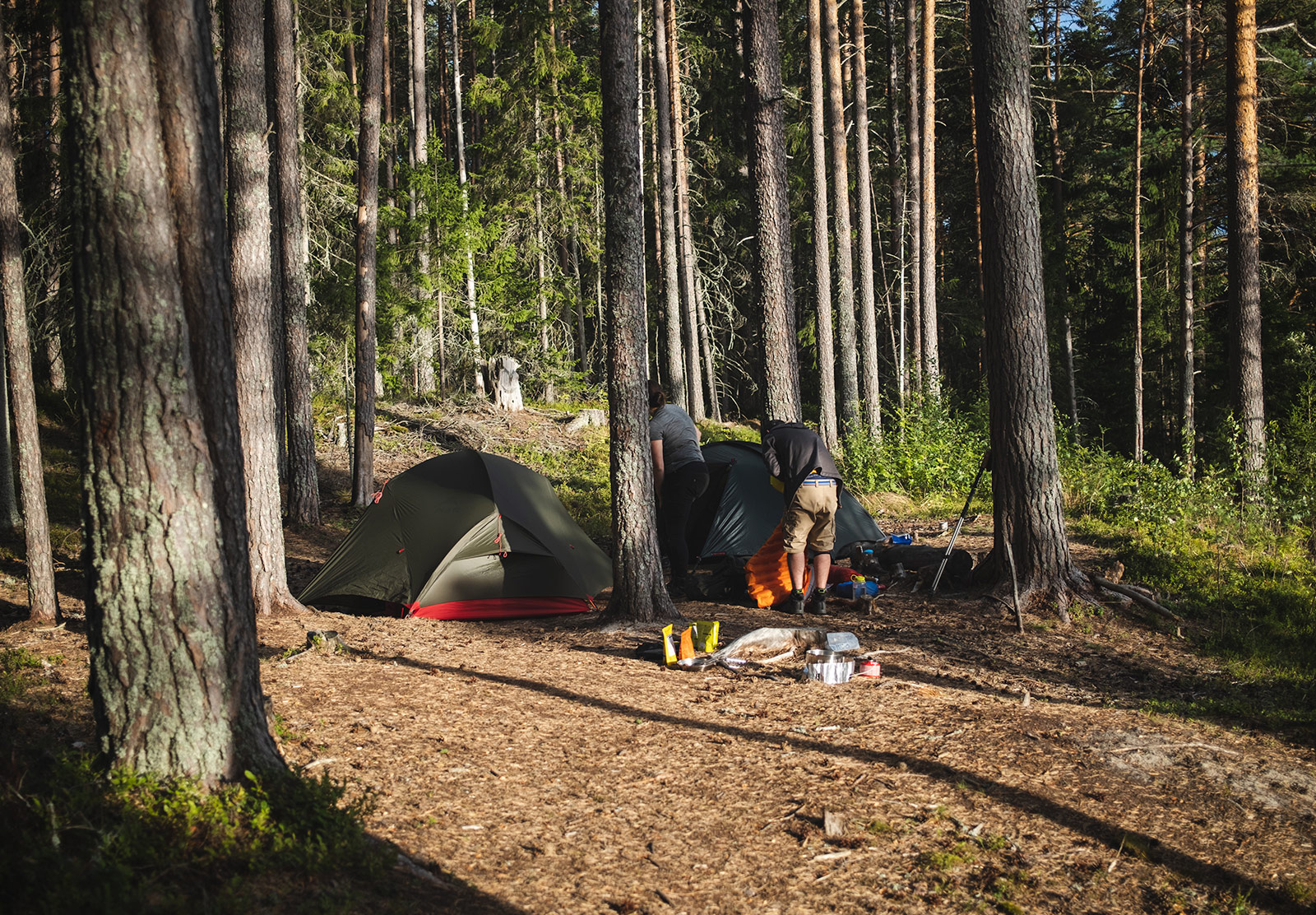 Tents pitched together