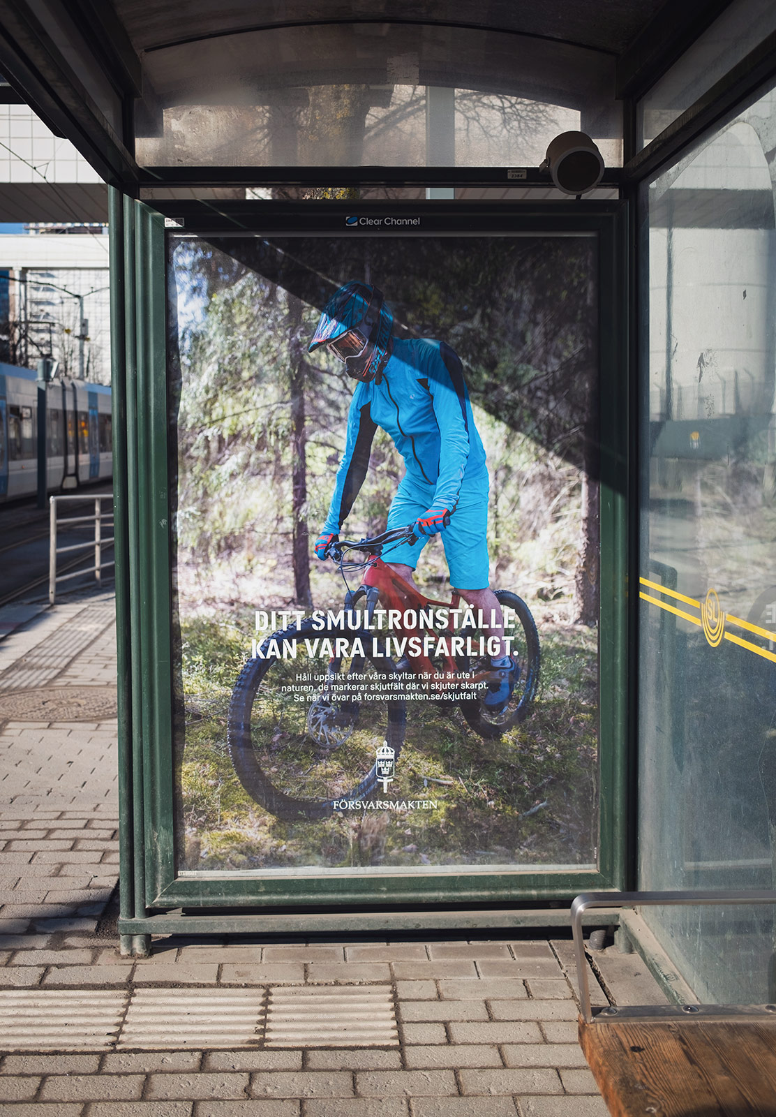 Advert in tram stop