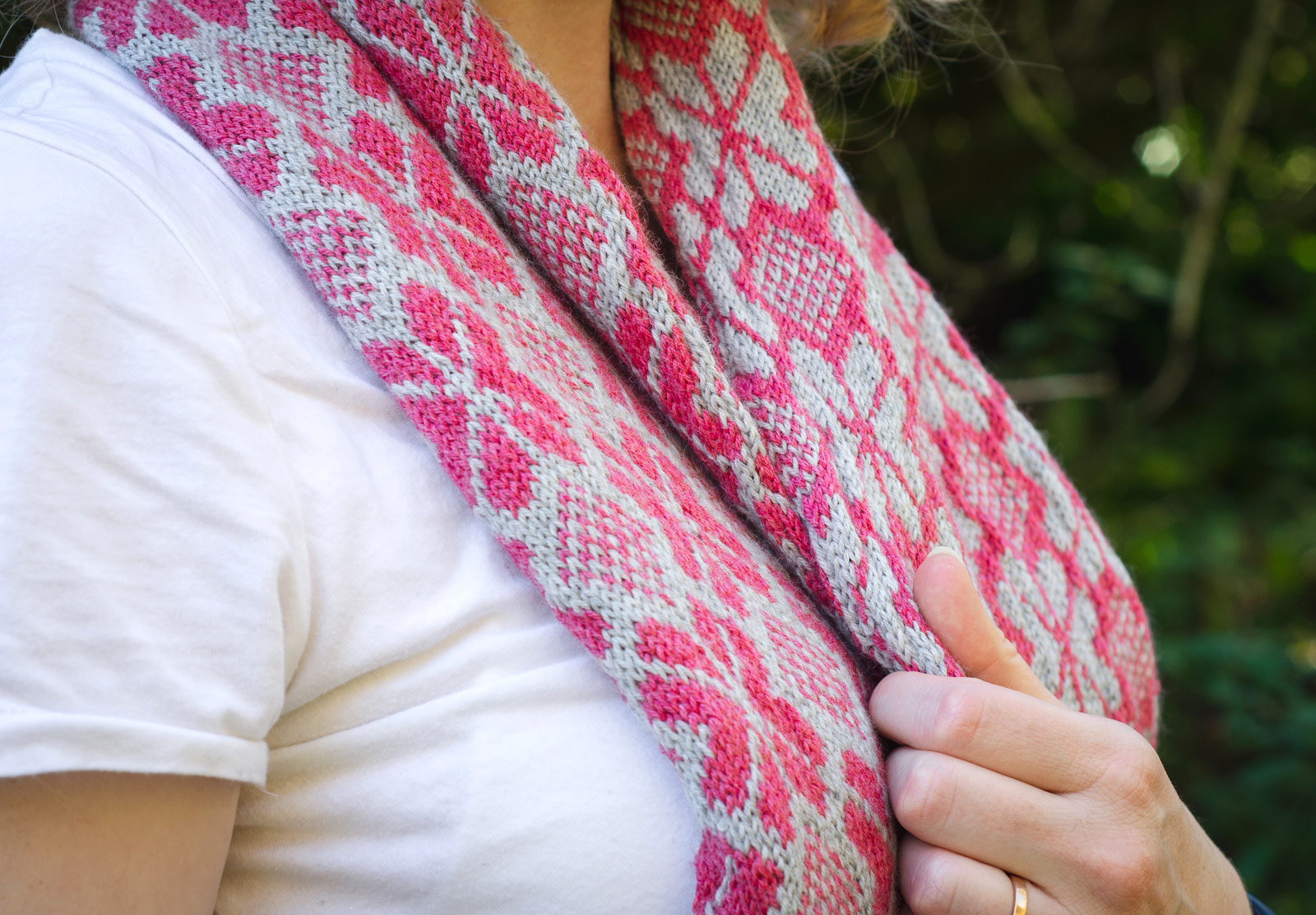 Closeup of knitted pattern