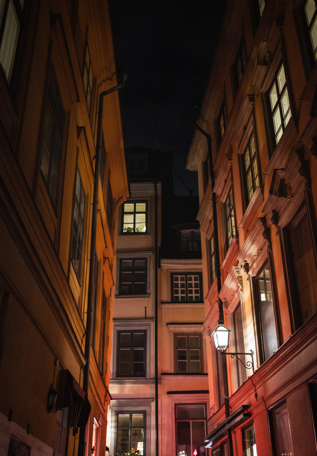 Yellow and orange buildings