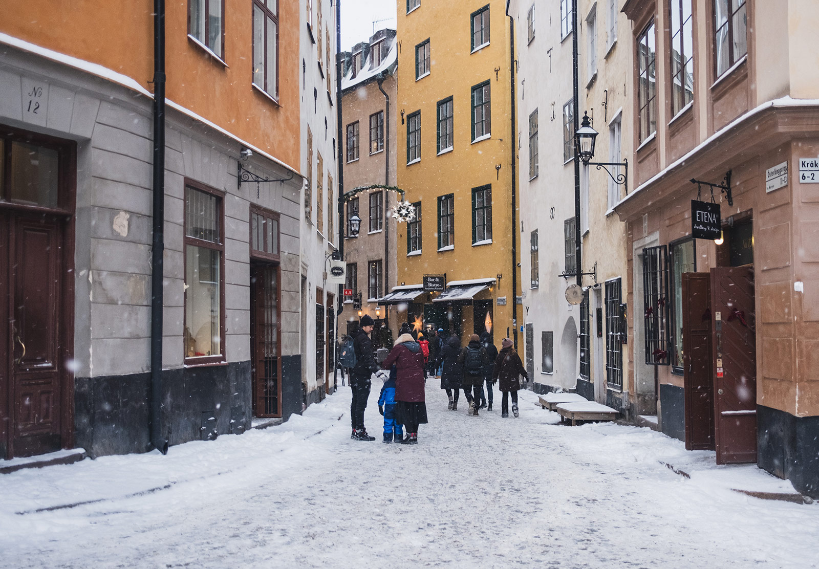 Old snow covered street
