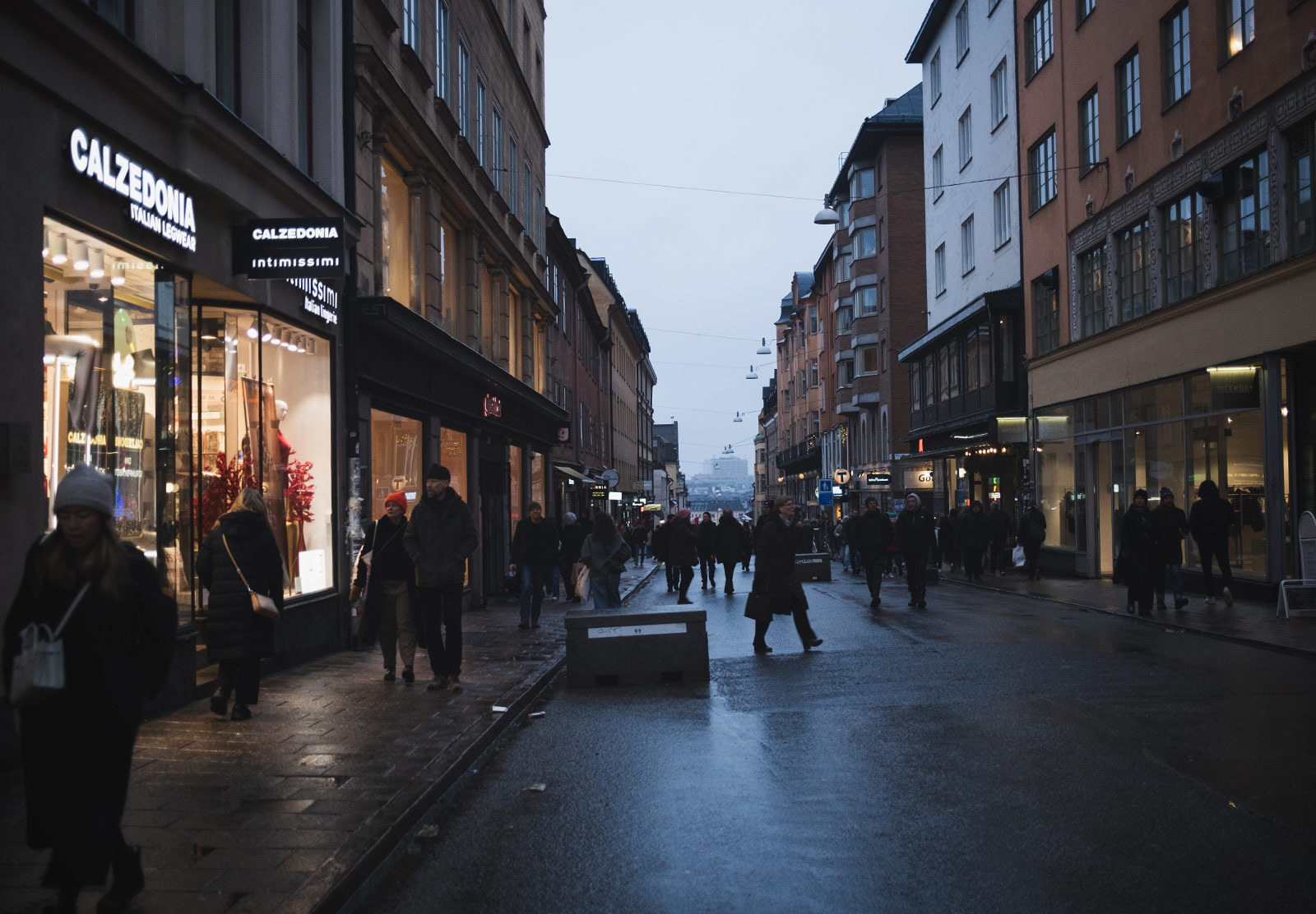 Dark shopping street