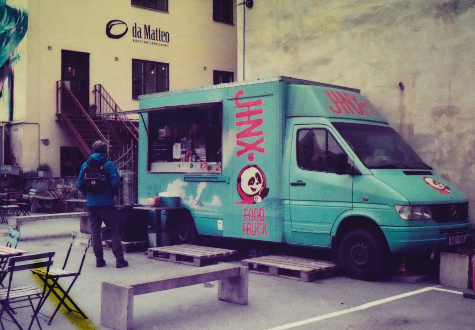 Blue food truck