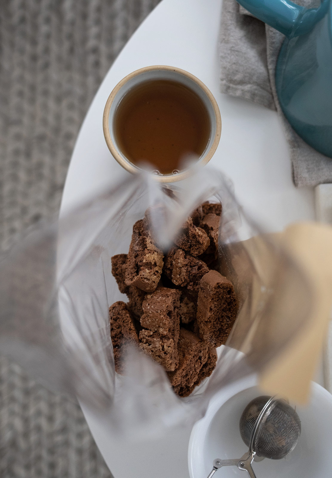 Bag of chocolate biscuits