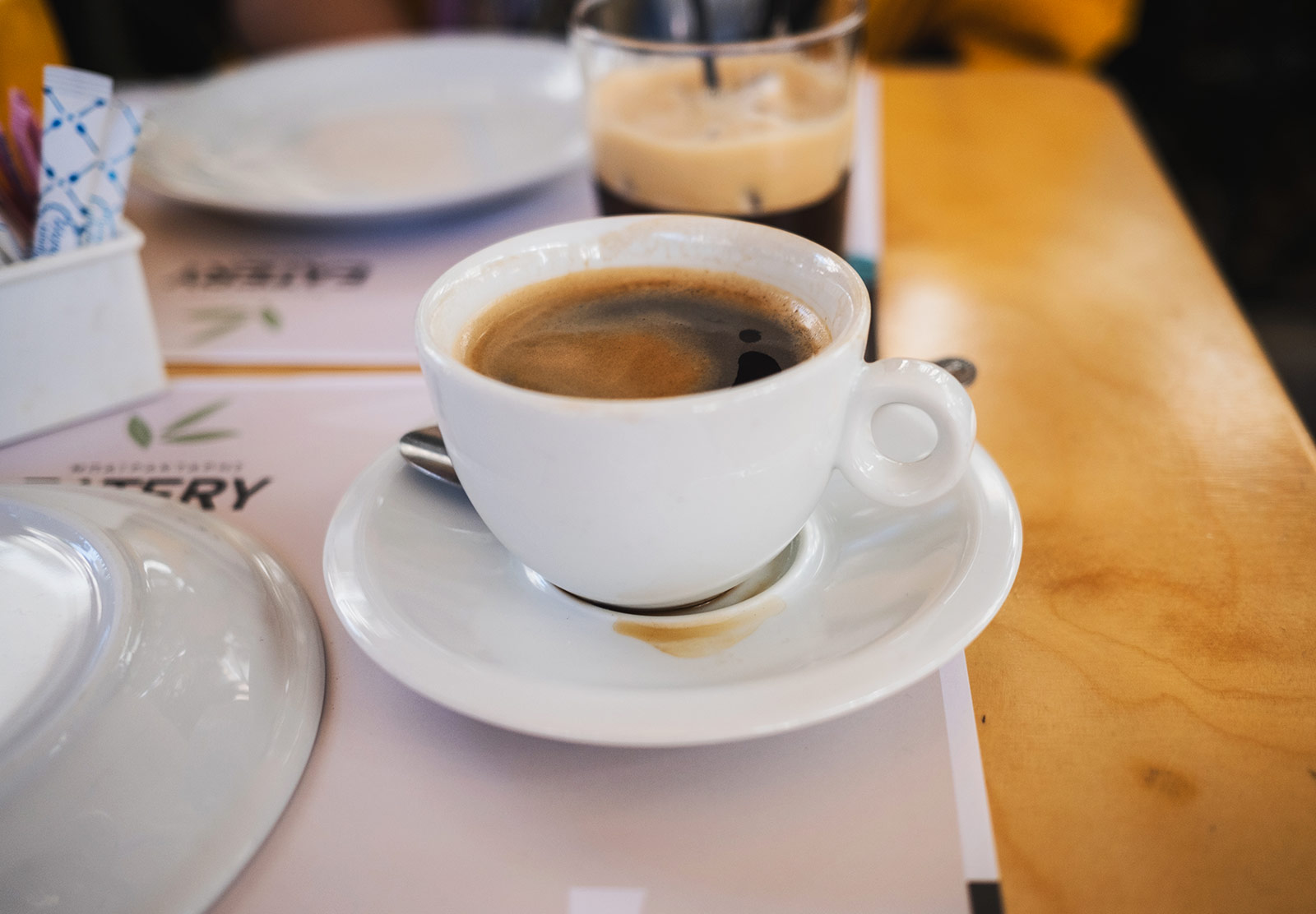 Cup of coffee on saucer