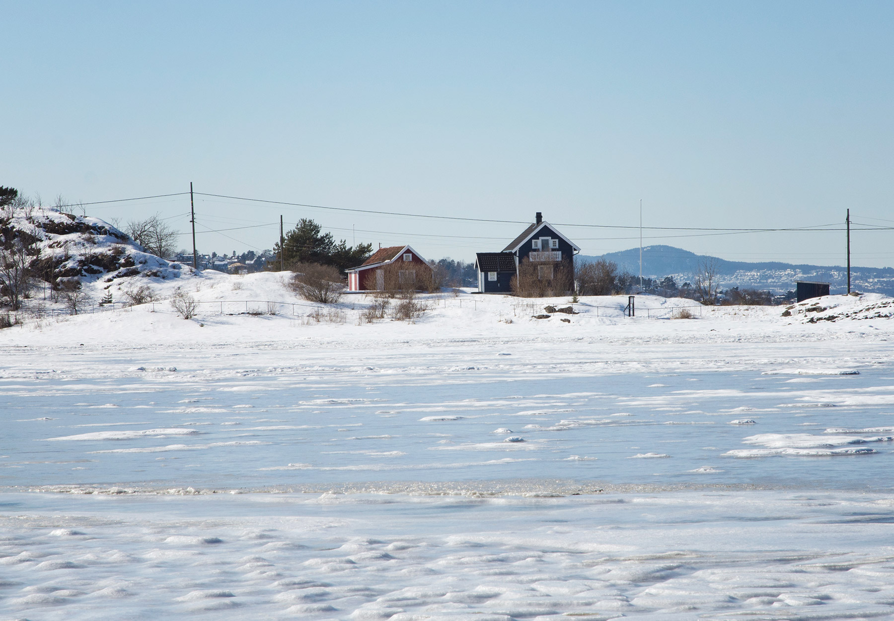 Painted houses in the distance