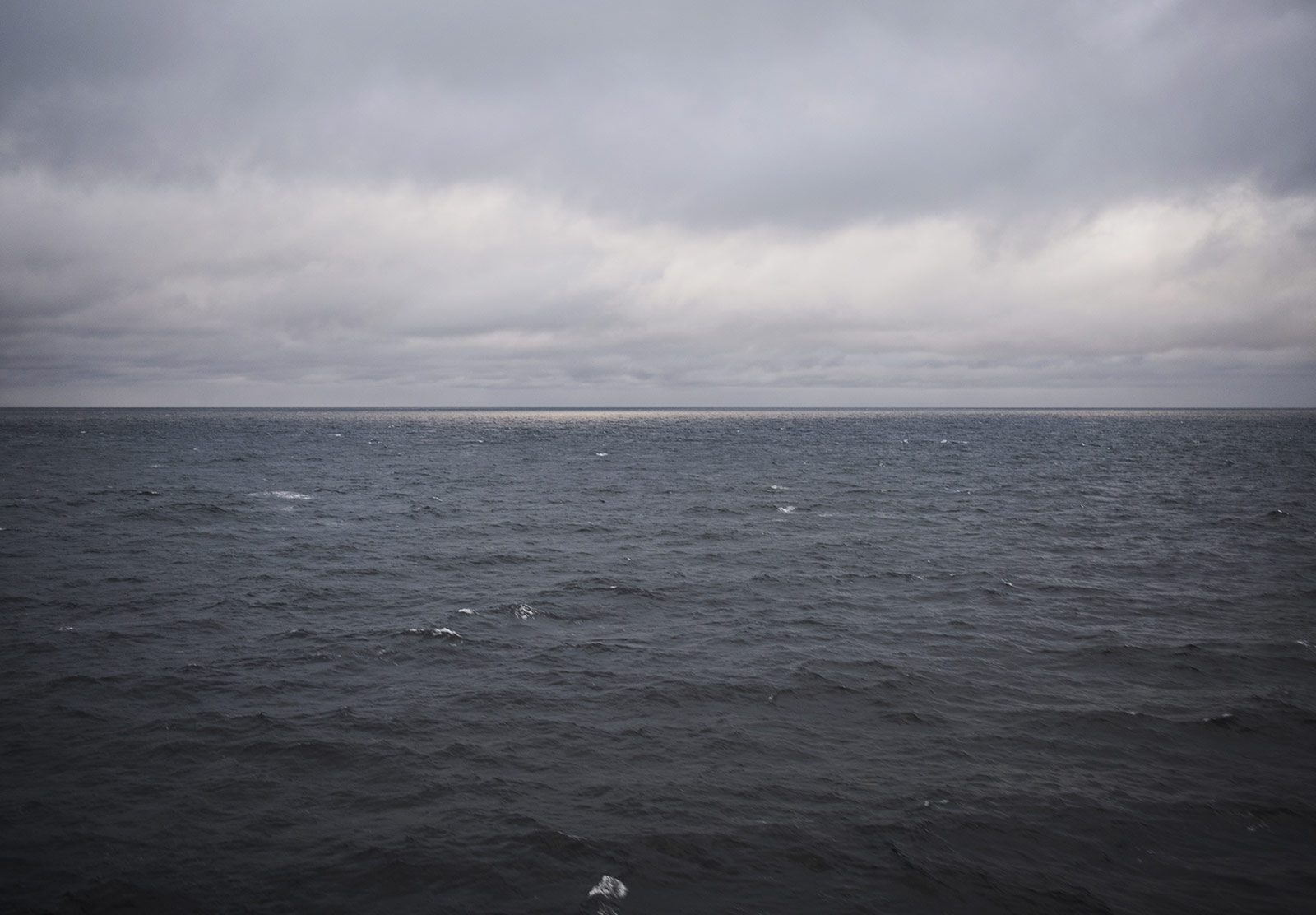 Grey ocean and sky