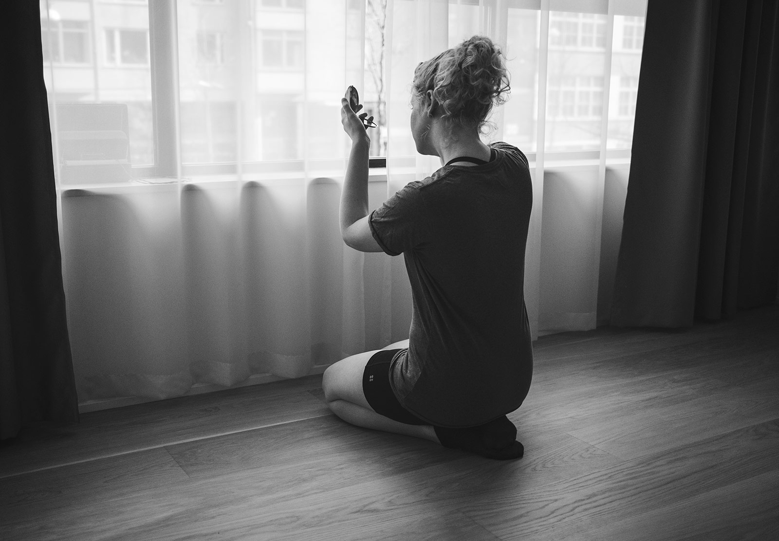 Woman looking in the mirror