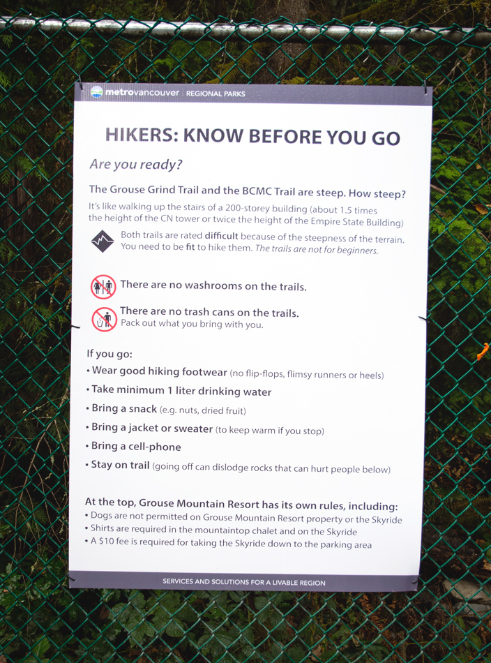 Trail warning sign