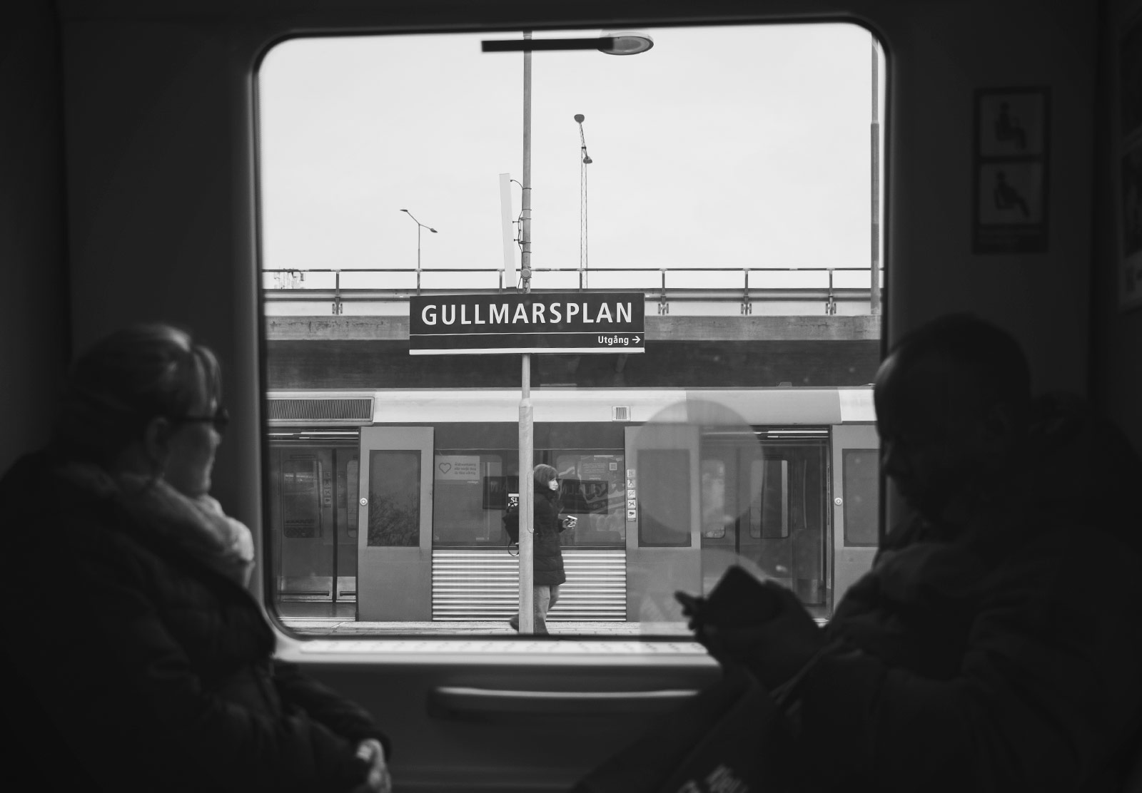 View through train window