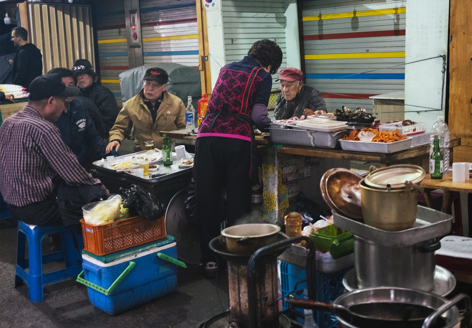 Woman serving food