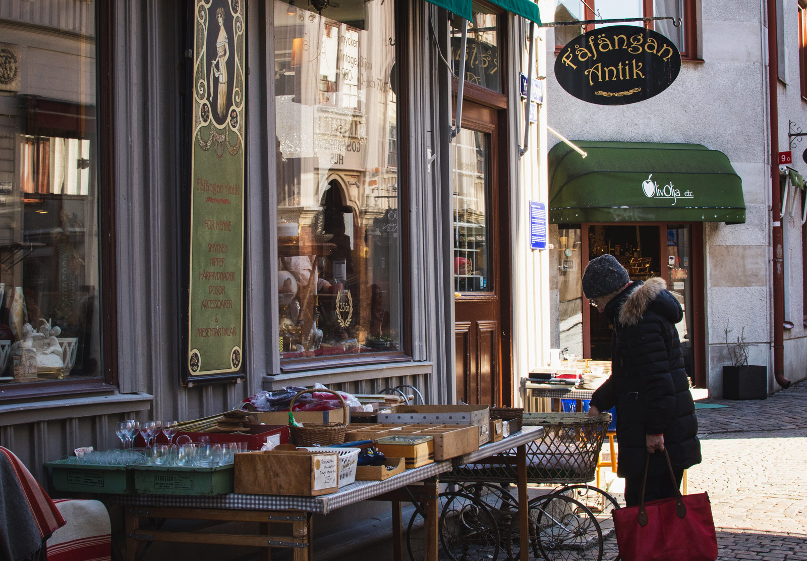 Tables outside shop