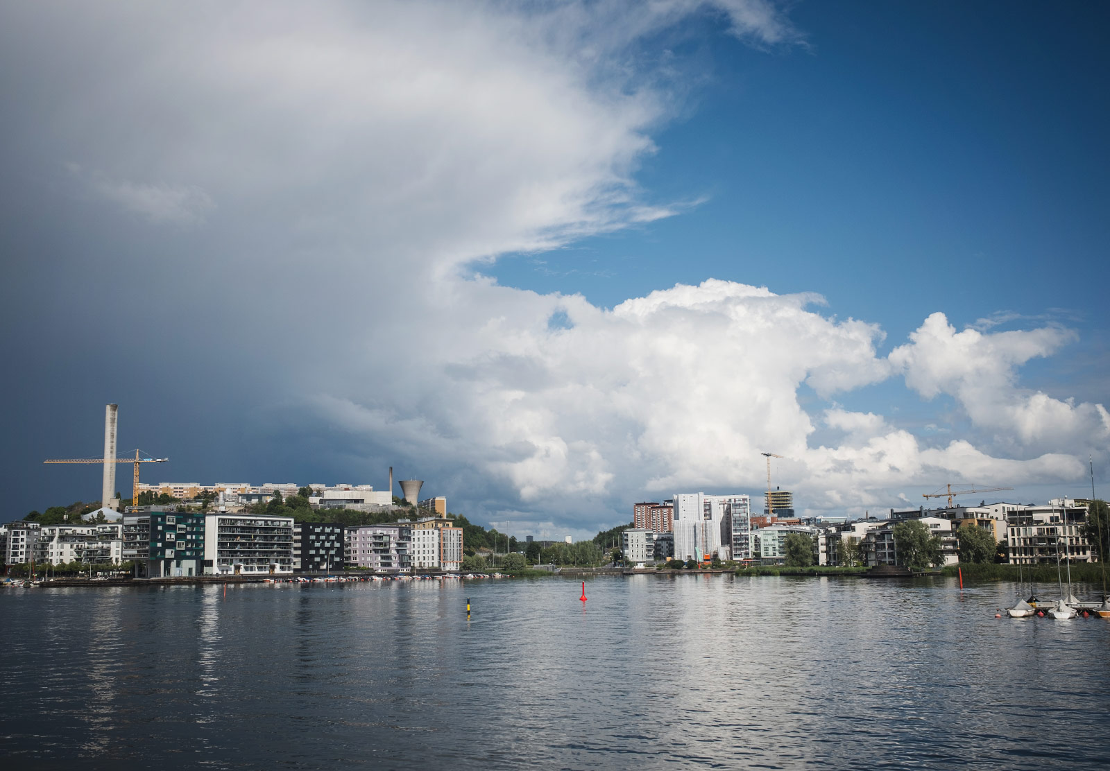 Large cloud over water