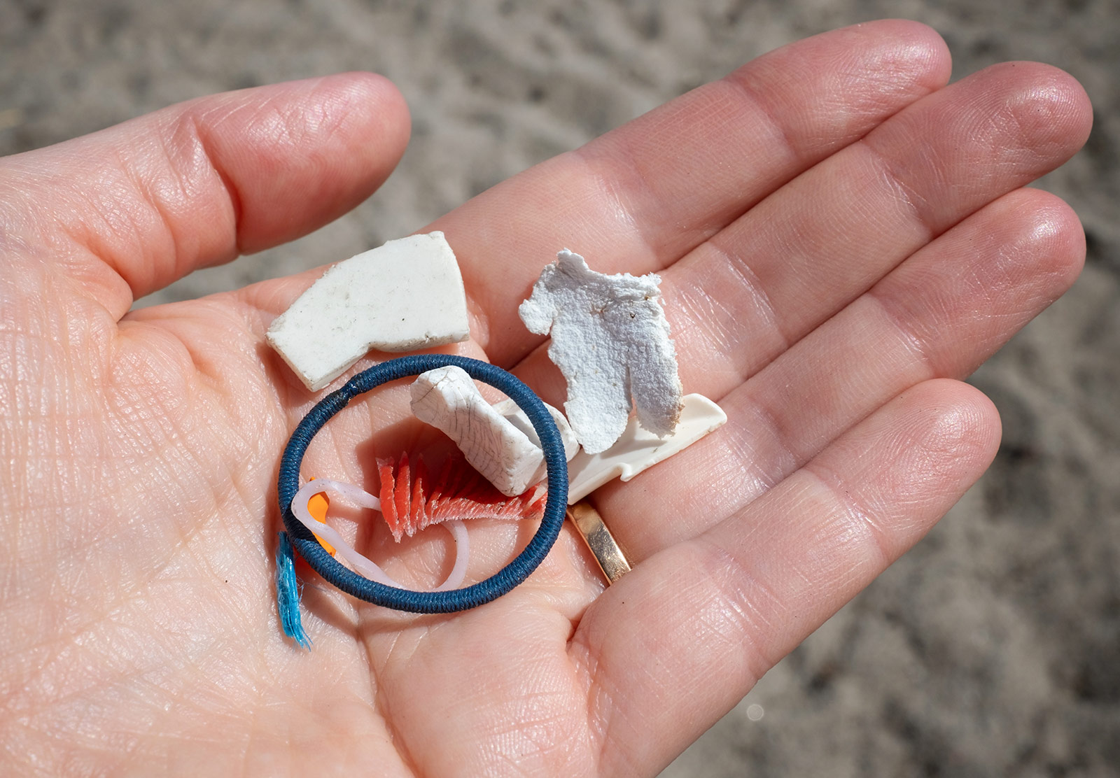 Plastic waste in hand