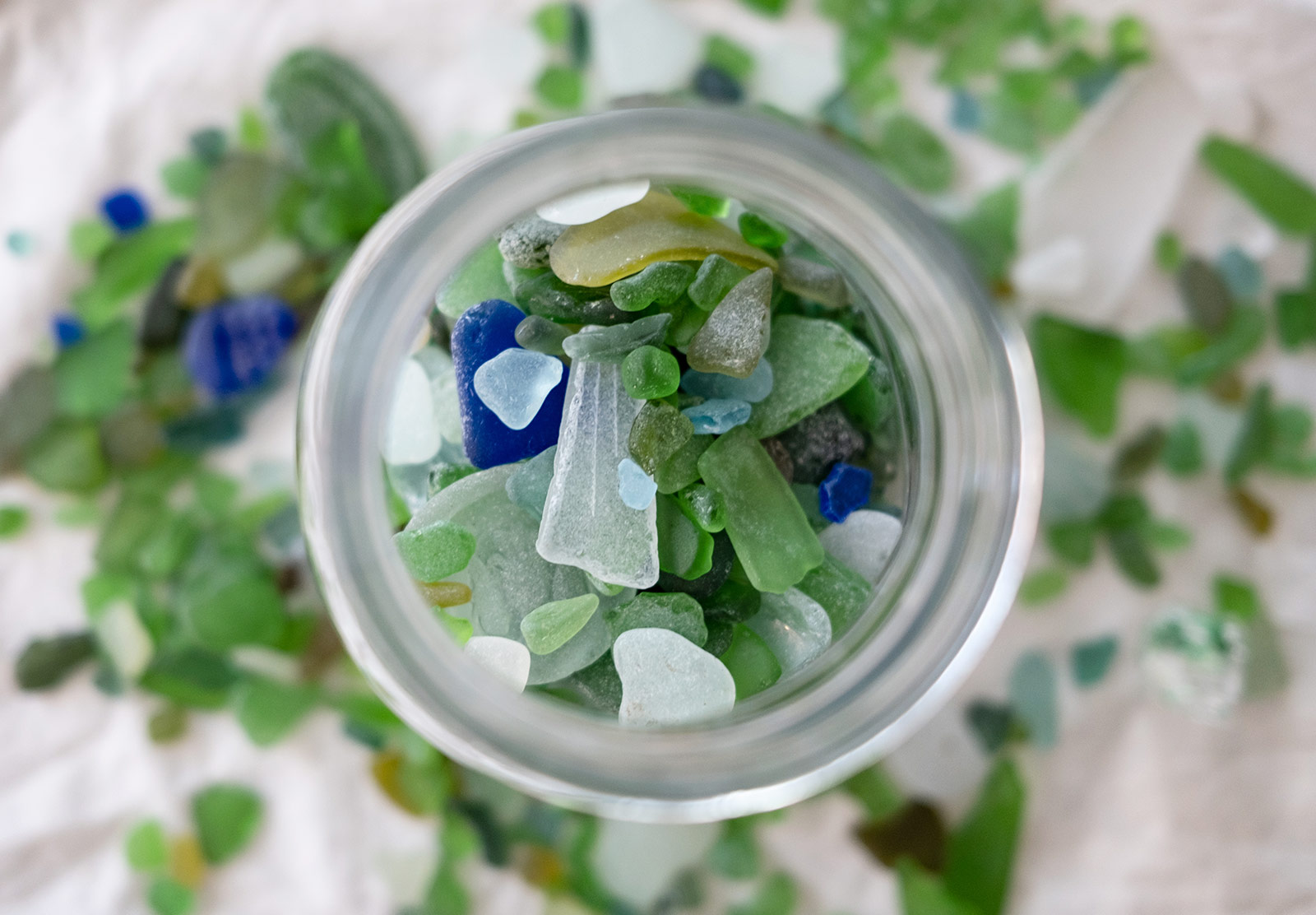 Jar of sea glass
