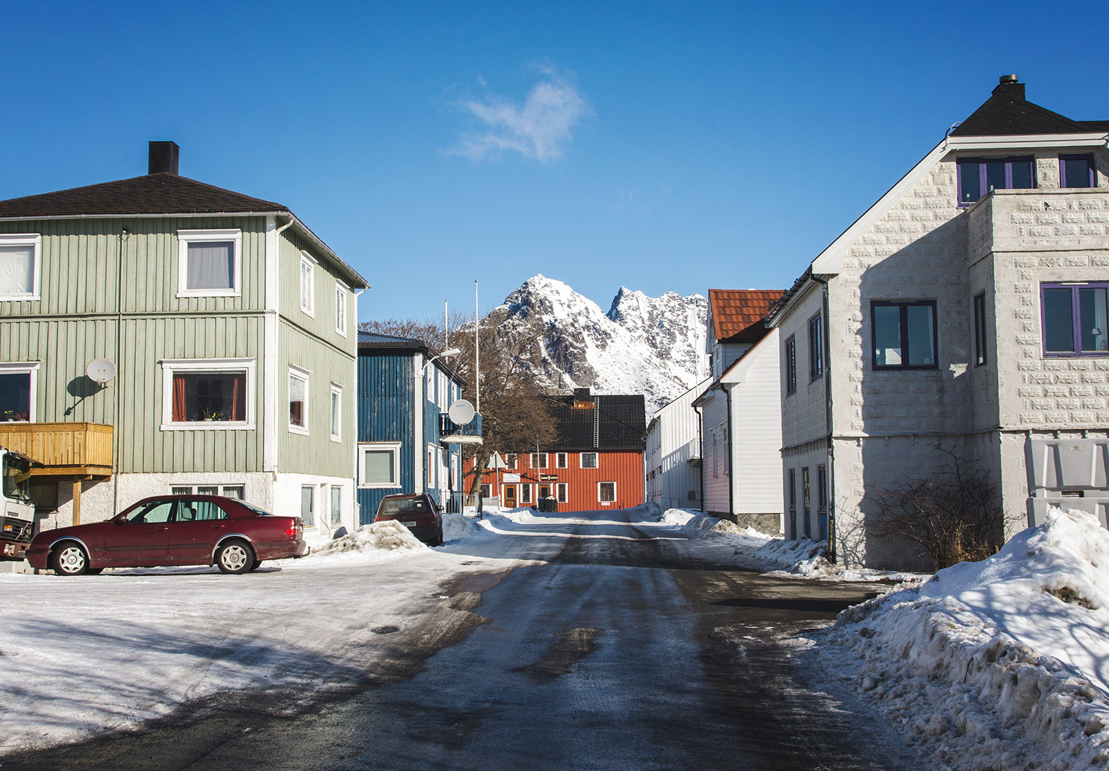 Wooden buildings lining streets